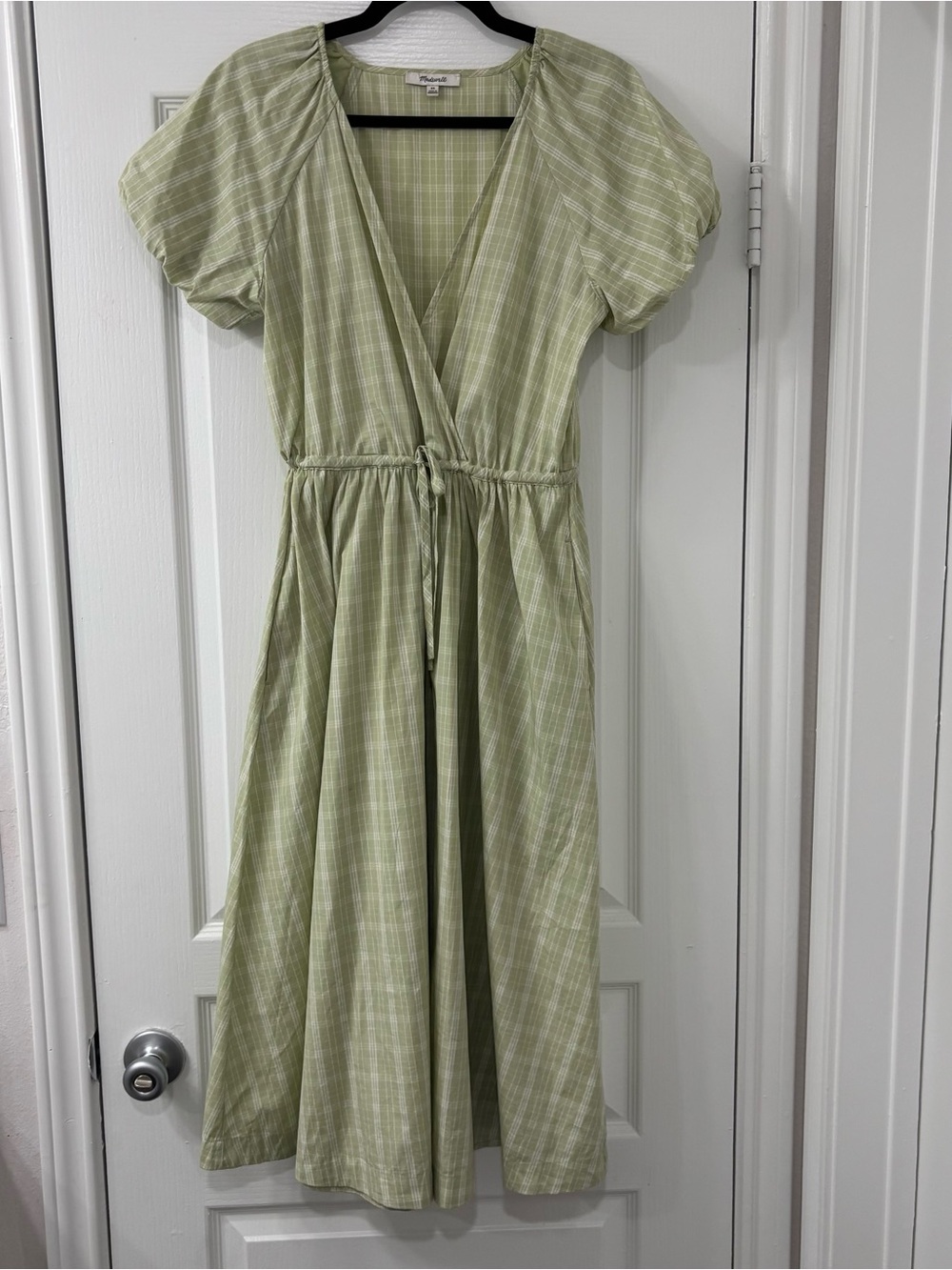 Madewell Plaid Wrap Midi Dress